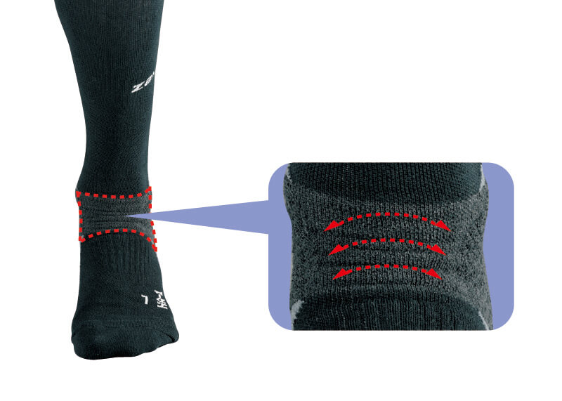 足の自然な動きを妨げないフロントウェーブ