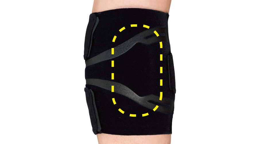 コンプレッションパッドとフィルムラインでふくらはぎを圧迫